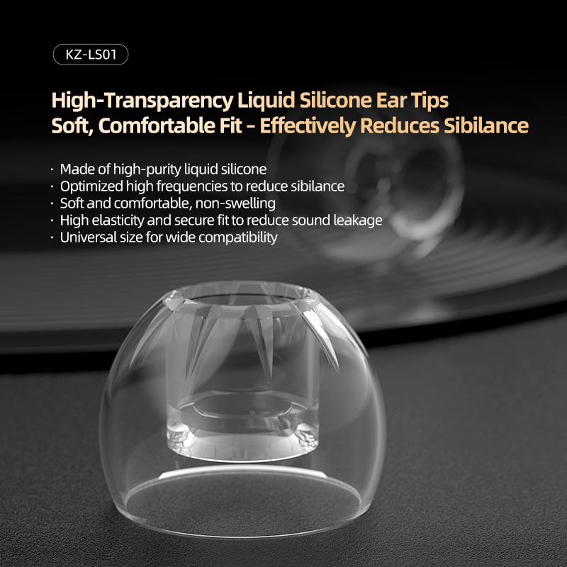 KZ LS01 soft and transparent liquid silicone high-end in ear earplugs (three pairs of large, medium, and small)