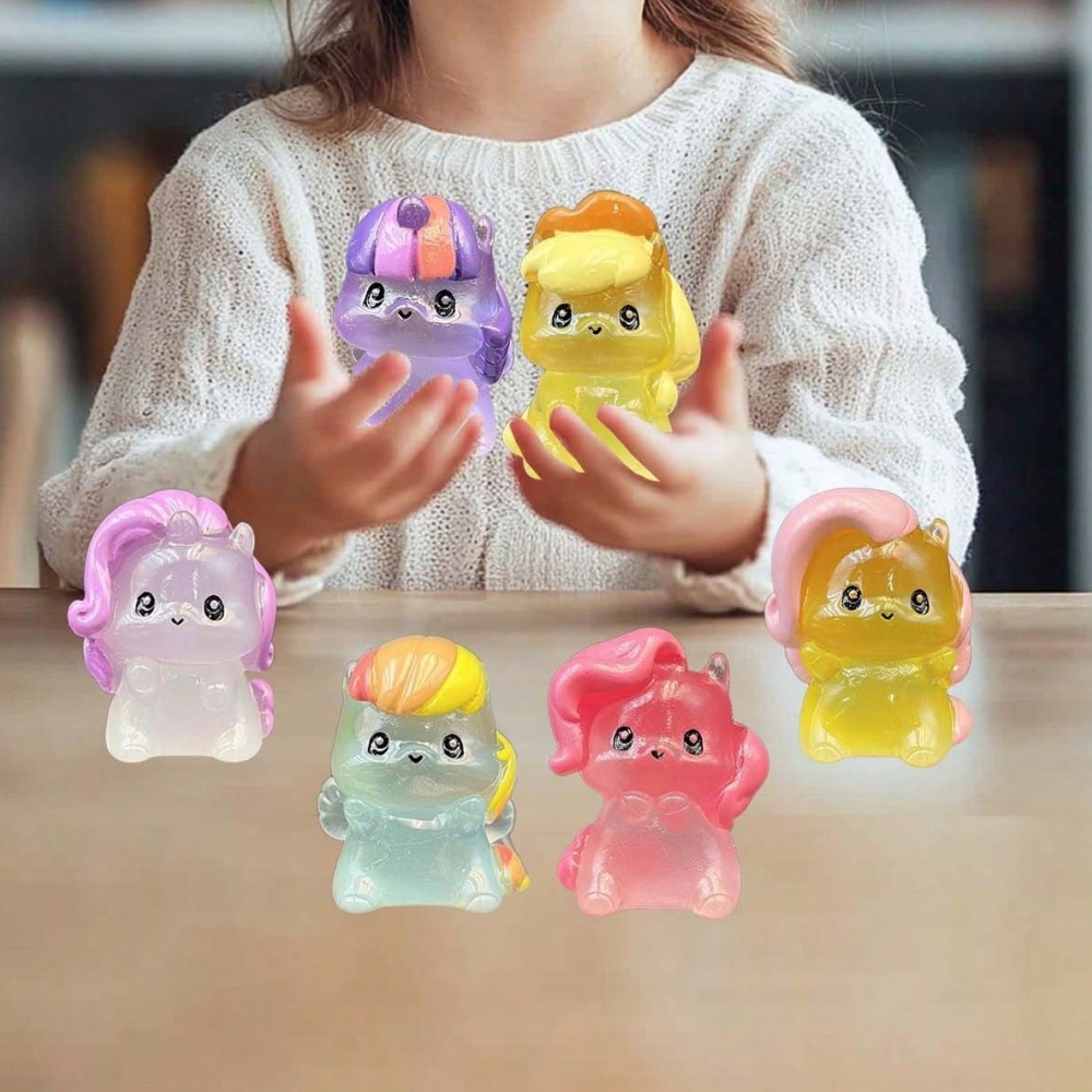 1 pc My Little Pony Cute Cartoon Statue, Hand-painted Desktop Ornament, Glow-in-the-dark Decoration, Home Office Decor, Holiday