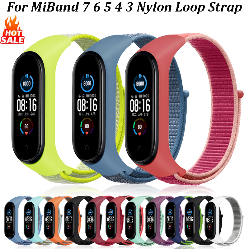 Nylon Loop Strap For Mi Band 10 9 8 Smart Watch Breathable Comfortable Watchband Bracelet For Mi Band 10 Accessory