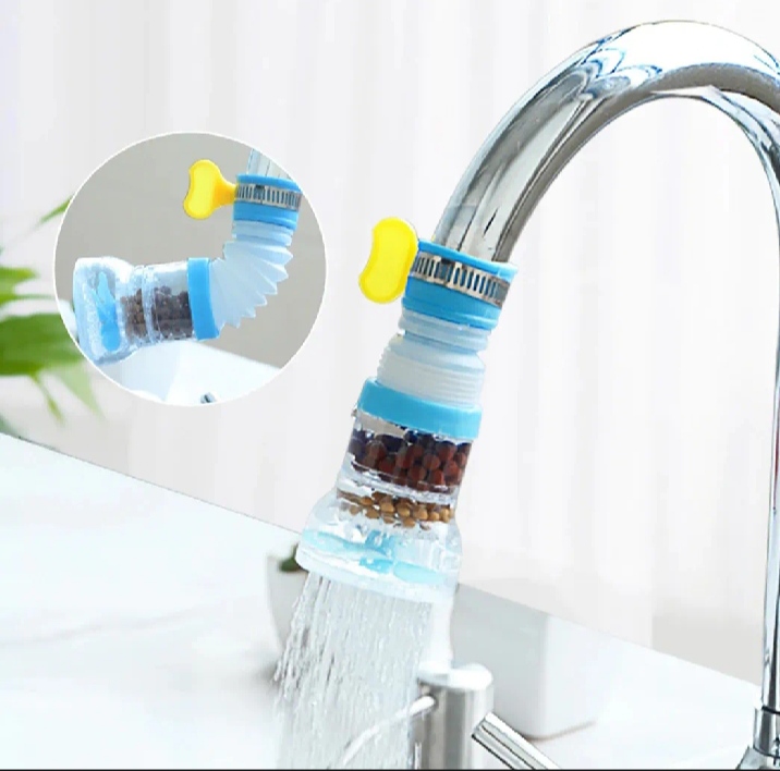360 Adjustable Flexible Kitchen Faucet Tap Water Filter Faucet With Clip-Multicolor