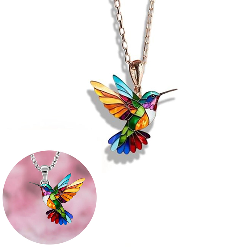 Fashion Vintage Crystal Animal Hummingbird Necklaces Fashion Luxury Gold Color Clavicle Chain Birds Necklaces & Pendants pen gpt