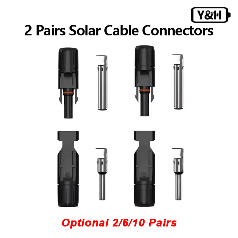 Y&H 2/6/10 Pairs Male＆Female Waterproof Plug PV Cable Connector for Solar Inverter Panels PV Systems and Wire Connection