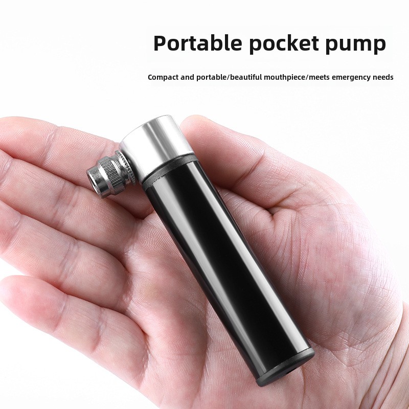Bicycle Aluminum Alloy Mini Pump Portable American and French Mouth Universal Mountain Road Bike Basketball Handheld Air Pump