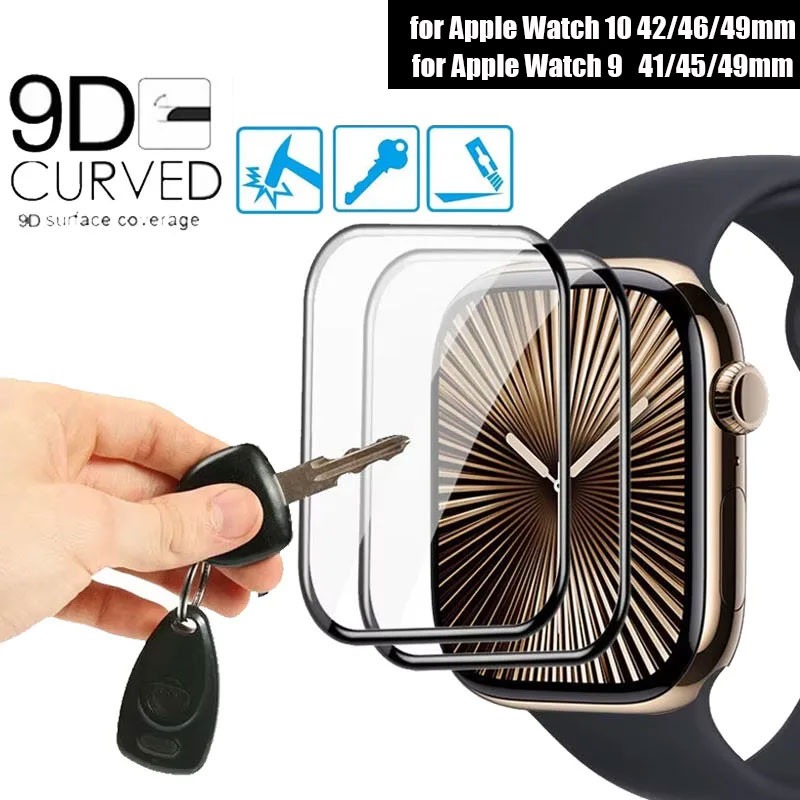 9D Full Cover Screen Protector Film For Watch 10 46mm 42mm for IWatch Series 9 41MM 45MM Soft Protective Film Not Glaass