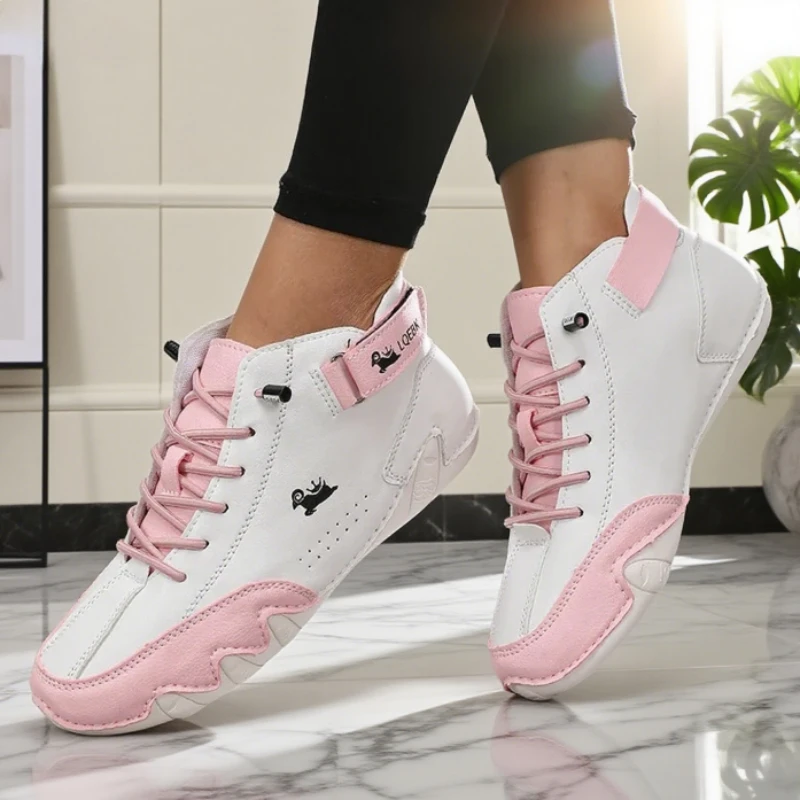 High Top Shoes for Women Spring Autumn Fashion Breath Casual Loafers Anti Slip Soft Sole Comfort Versatil Couple's Bare Boots