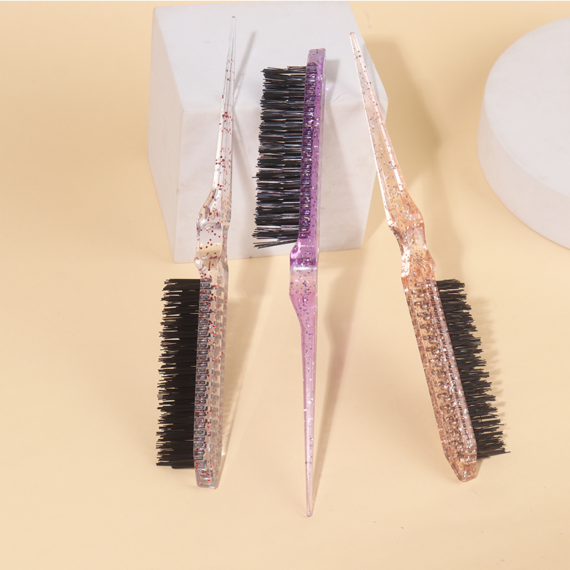 3pcs Three row Hair comb Bright Bright Clear color Hair Fluffy curly comb Hair bun head pointy tail comb Styling comb
