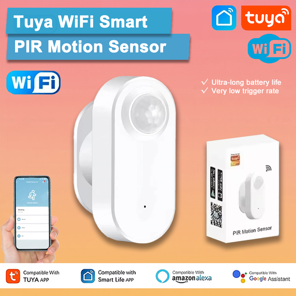 Tuya WiFi Human PIR Motion Sensor Motion Detecter 360° Rotatable Linked Smart Home Smart Security Alarm Alexa Assistant