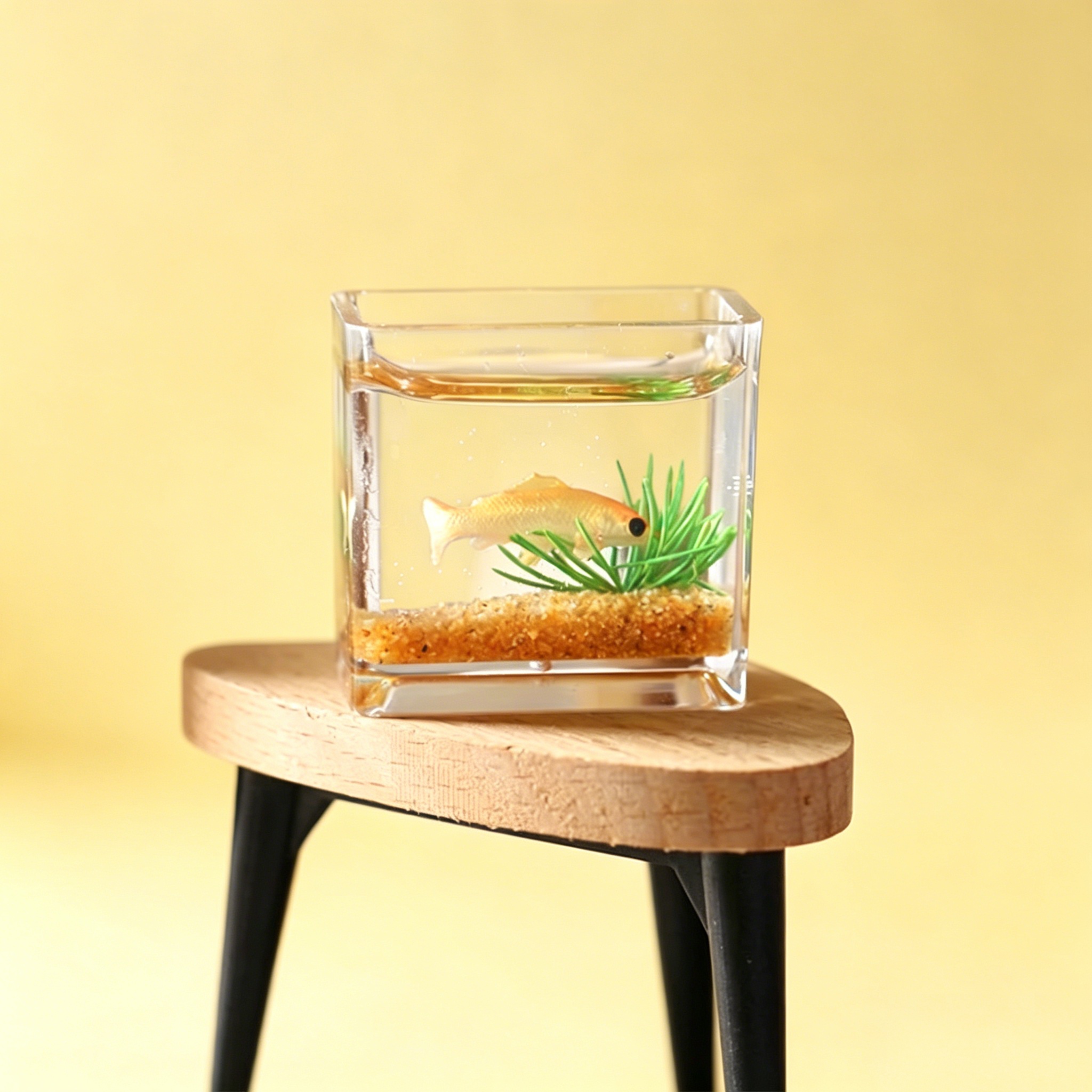 1pc Dollhouse Miniature Glass Fish Tank Bowl Aquarium Doll House Home Ornament