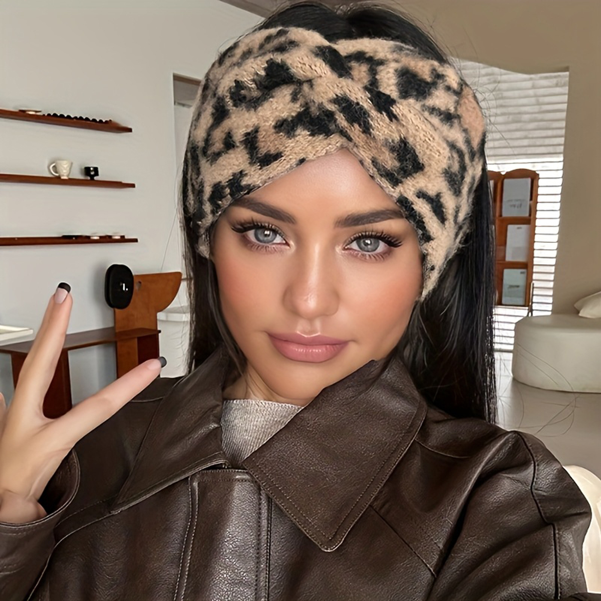 1PC Elegant Retro Leopard Print Headband - Women's Thick Hairband Suitable for Fitness, Outdoor & Holiday Gift, Sports Accessory