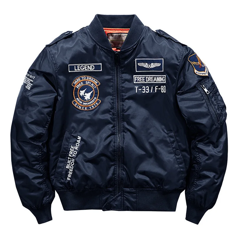 Winter Hip Hop Thick Warm Jacket Men High Quality Motorcycle Ma-1 Aviator Pilot Coats Male Baseball Bomber Jacket