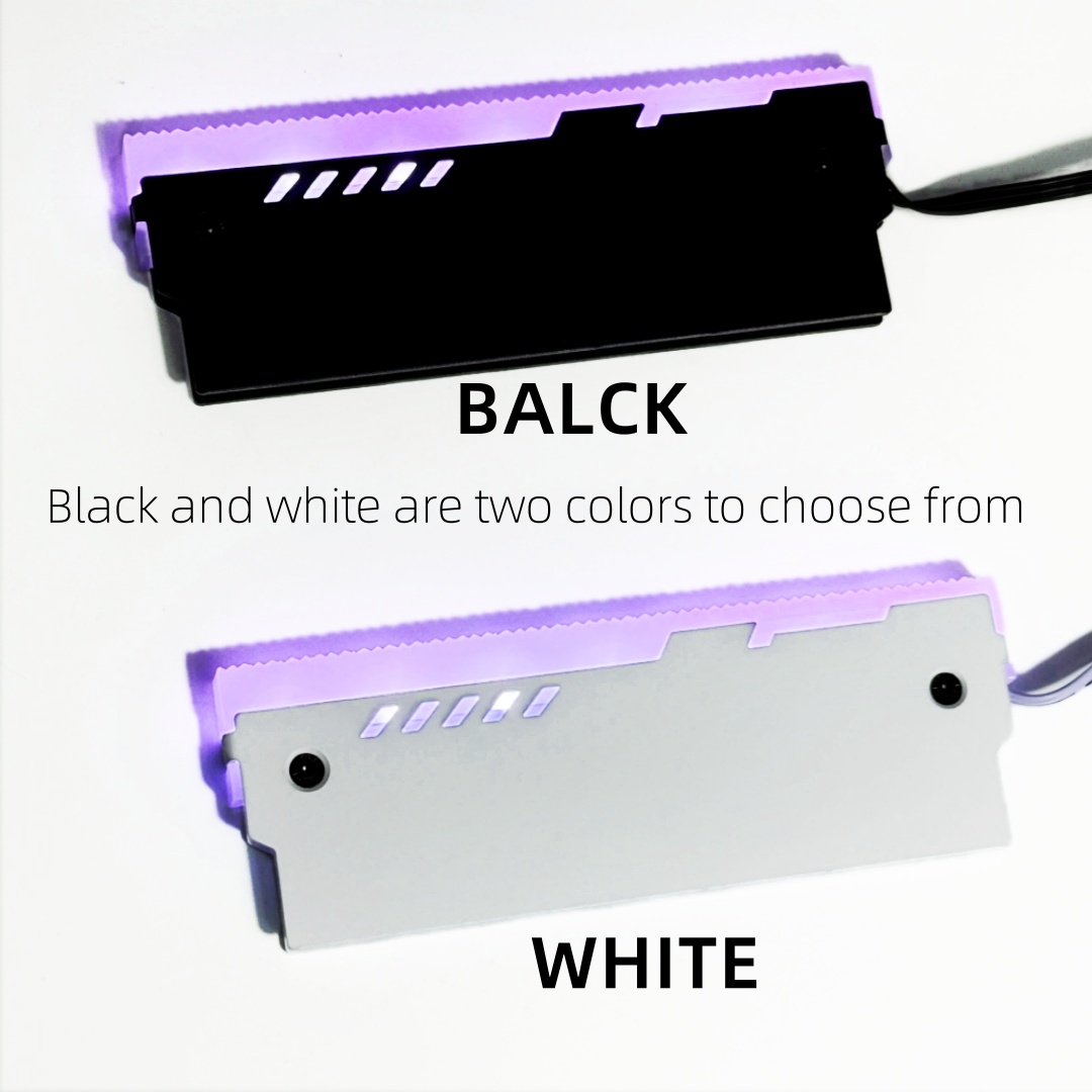 ARGB RAM Heatsink Cooler 5V 3Pin Sync with Motherboard ARGB Memory Heat Spreader for DDR3 DDR4 DDR5 PC Gaming