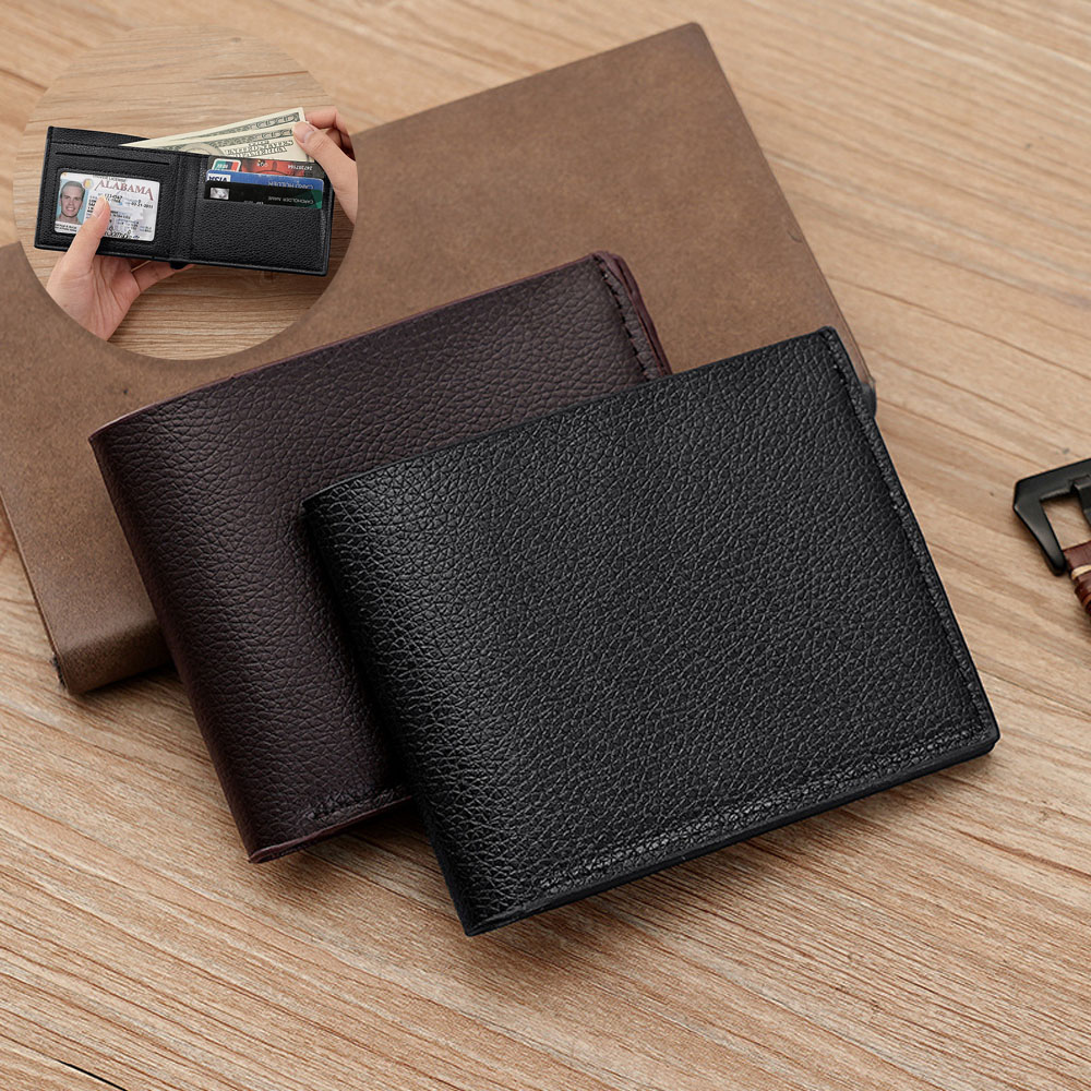 Portable Super Slim Soft Wallet Men's Frosted Leather Wallet PU Mini Credit Card Multi-Slot Coin Pocket Thin Small Short Wallets