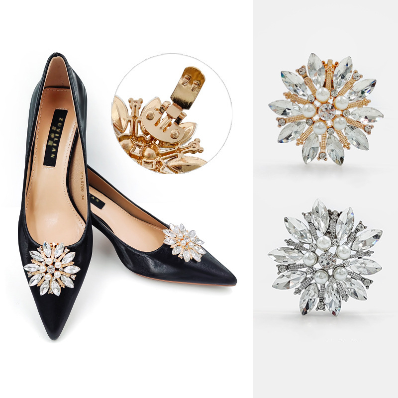 1 Pc Detachable Shiny High Heels Clips Bride Shoes Decoration For Women Girls Fashion Rhinestones Shoes Buckle Accessories Gifts