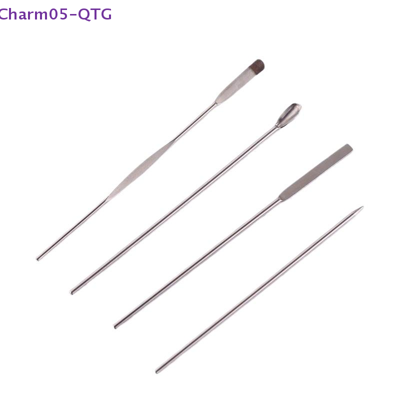 NEW 4PCS Nail Art Stirring Rod Tool Stainless Steel Powder Liquid Gel Polish Spoon Spatula Foundation Mixing Tool