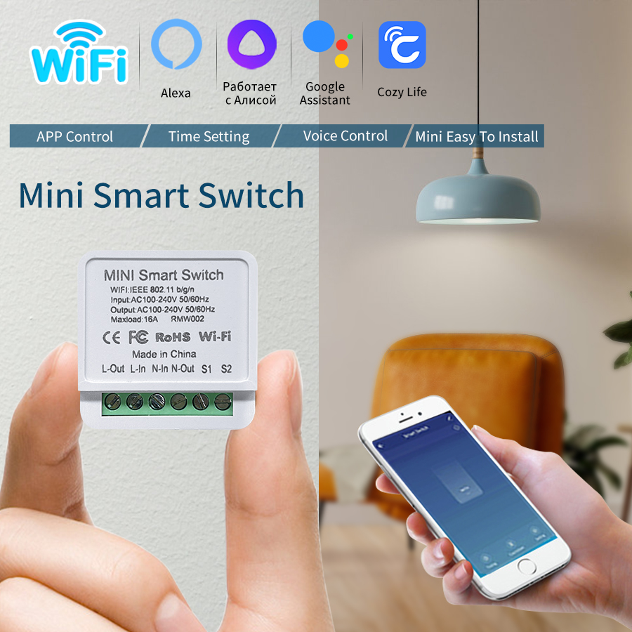 eWelink Wifi Smart Switch Module 2-Way DIY Light Switches Mini Relay Breaker Timer Support Alexa Alice Home Assistant