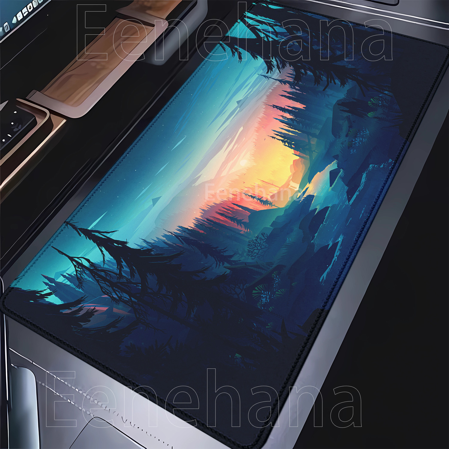 HD Printing Mouse Pad Green Forest scenery Landscape Gamer Mousepad Keyboard Carpet Rubber Anti-slip PC Gaming overlock Desk Mat