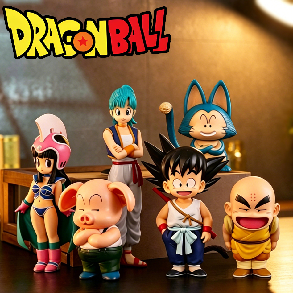 Anime Dragon Ball Figures Kid Ver Son Goku Chichi Bulma Krillin Oolong Puar PVC Model Collectible Doll Toys Kids Birthday