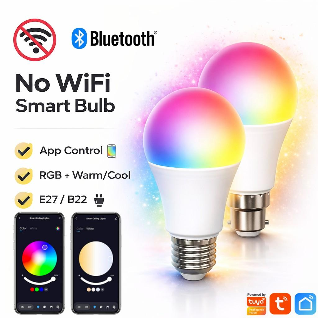 Tuya Bluetooth Smart Bulb Alexa Led Lamp E27 RGB Smart Light Bulbs 110V 220V Smart Lamps For Assisatnt Smart