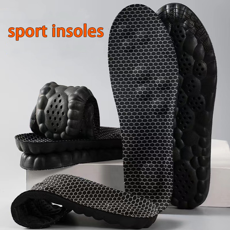 2Pcs/4Pcs Shock-absorbing Soles Breathable and Comfortable Insoles Foot Massage Soft Insole Men's Outdoor Sports Elastic Insole