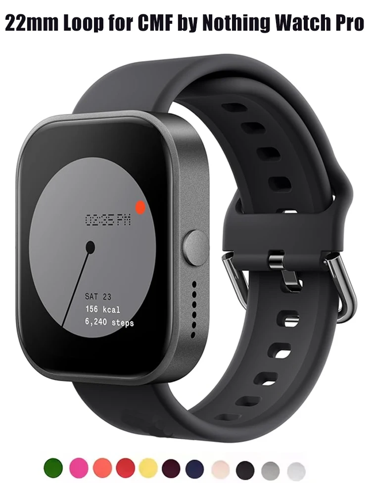 22mm Loop for CMF By Nothing Watch Pro Strap Silicone Wrist Bracelet for CMF Watch Pro Band Smartwatch Accessories