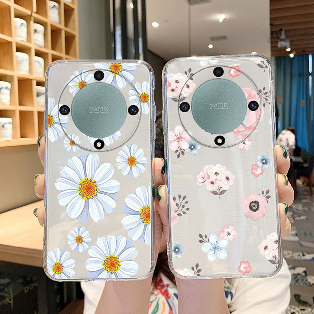 Daisy Flower Transparent Phone Case For X9c X9b X9a X8b X8a X8c X7a X7b X7d X7c X6b Clear Artistic oil painting Soft Cover