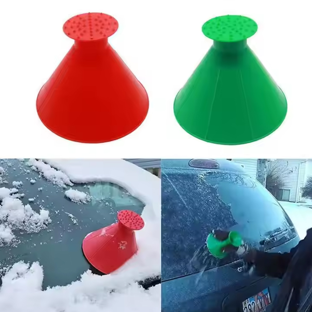 1Piece Cleaning Tool Windshield Snow Remove Shovel Black Red Blue Green Auto Ice Scrape Funnel Winter Windows Glass Clean Tool