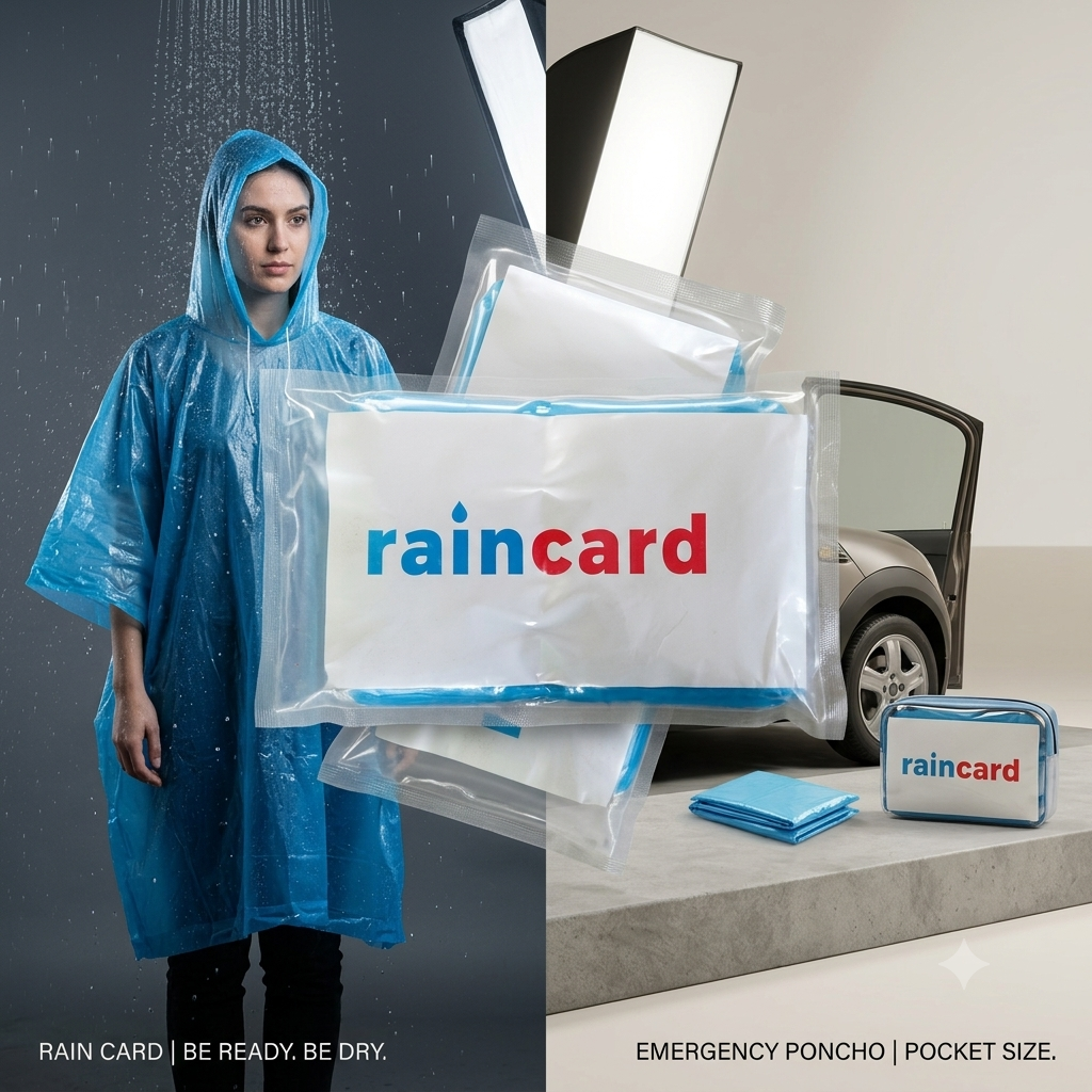 Disposable Raincoat Rain Card One Time Use Raincoat Portable(1 pcs)