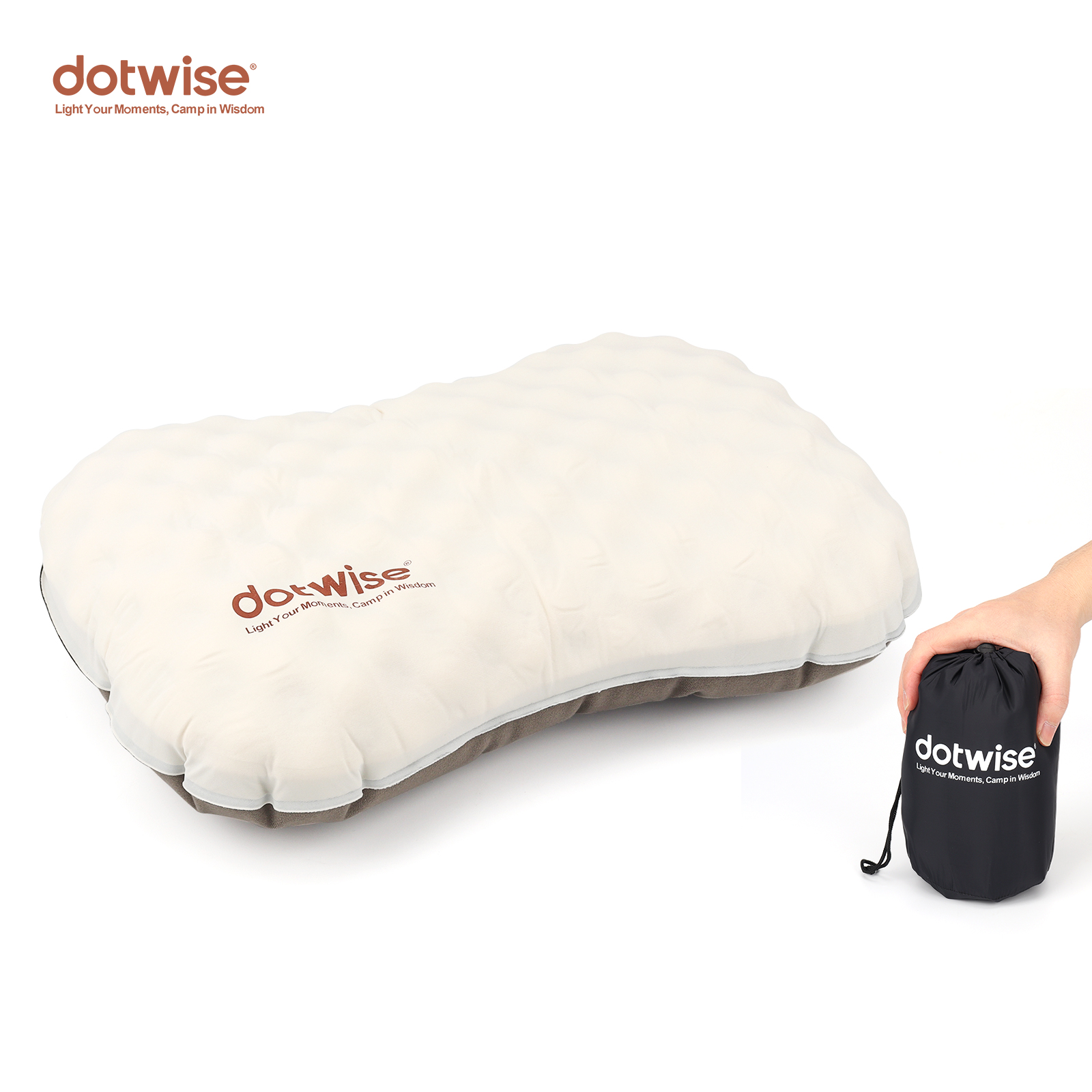 DOTWISE Portable Inflatable Pillow Outdoor Camping Pillow High Resilience Sponge Foldable travel pillow Lumbar Cushion
