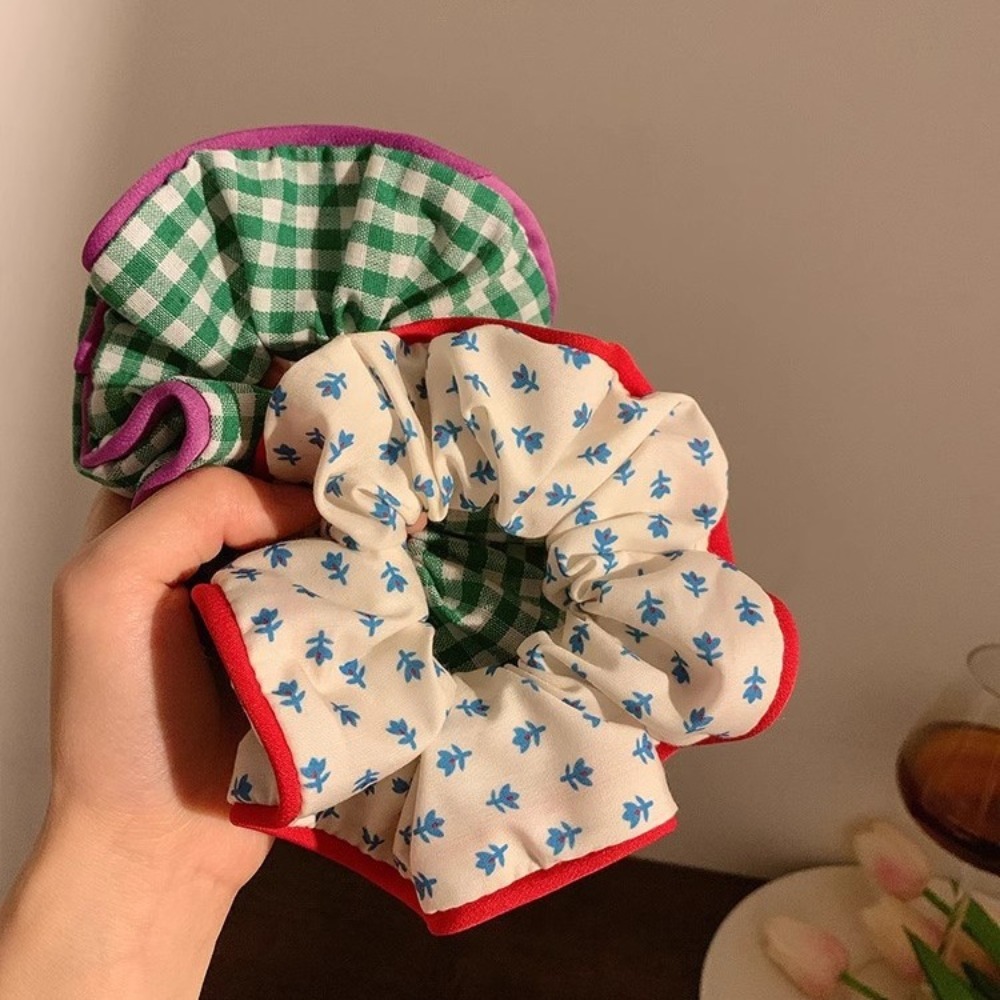 1/2pcs Floral Hair Small Fresh Style Forest Tie Color Design Soft Leather Snag-Free Fabric Hair Accessories Women's Hair Tie