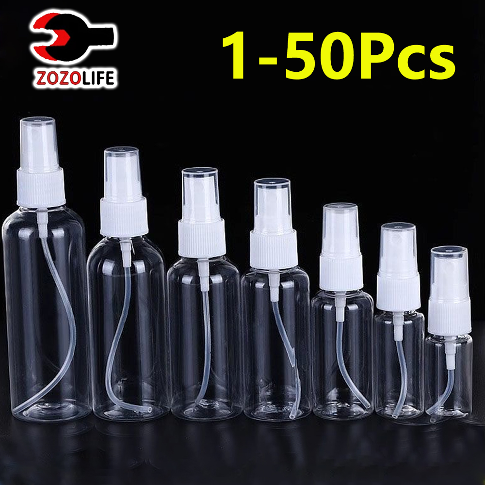 10/30/60/100ml Refillable Mini Empty Spray Bottles Plastic Perfume Atomizer Portable Clear Dispenser Travel Transparent Bottles