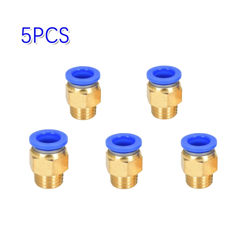 5PCS pc Pneumatic Air Connector Fitting 4mm 6mm 8mm 10mm 12mm Thread M5 1/4" 1/8" 3/8 1/2 Hose Fittings Pipe Quick Connectors