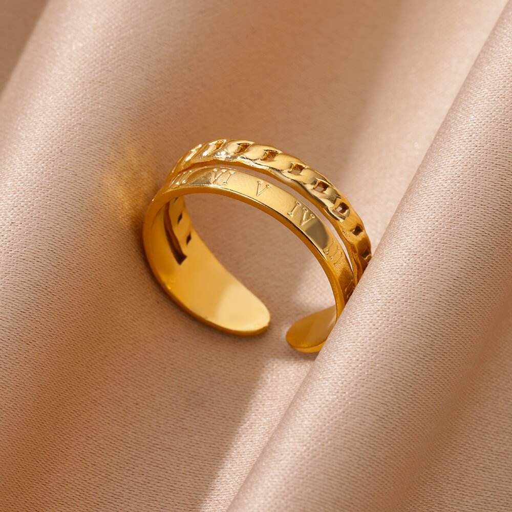 Stainless Steel Rose Branch Rings for Women Open Adjustable Gold Color Ring Wedding Couple Jewelry Party anillos ﻿ pen gpt