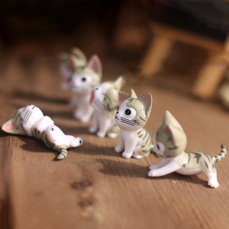 4cm Simulation Mini Cat Animal Model Small Resin Miniature Figurine Naughty Pet Home Decor Accessories Gift DIY Garden Supplies