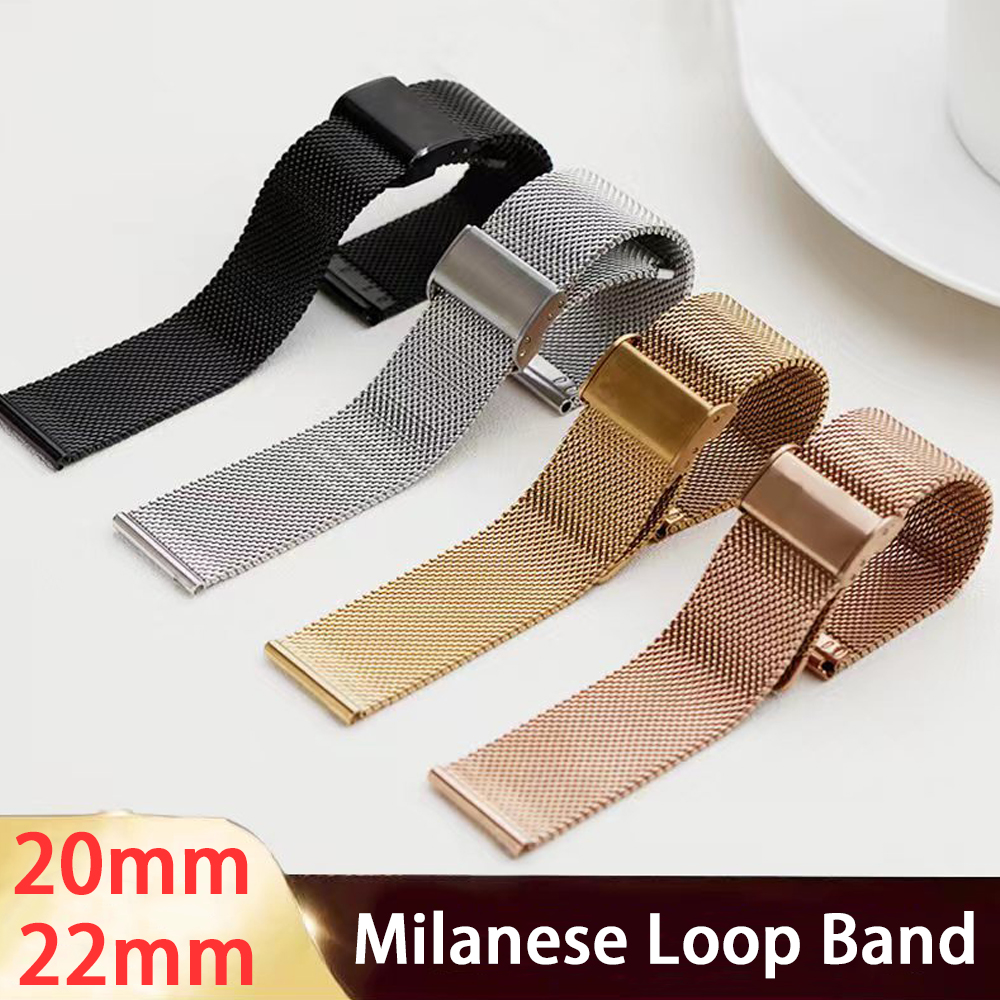 20mm Milanese Loop Band For Haylou RS4 Plus Haylou RS4 Metal Strap 22mm Bracelet For Xiaomi Watch Color Replaceable Watchband