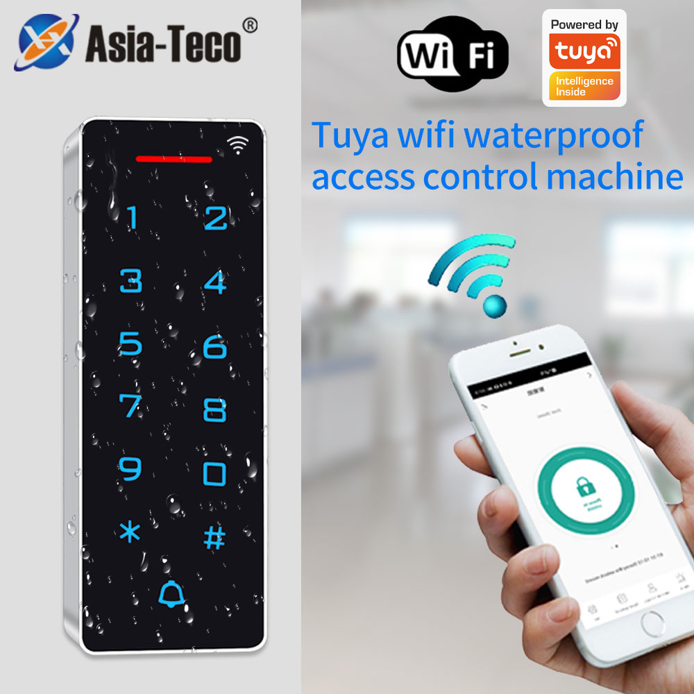 WIFI Smart App Door Access Control Digital Keypad RFID 125Khz IP67 Backlight Card Reader Wiegand Input work with tuya app