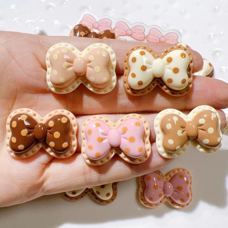10pcs Mini Kawaii Cute Butterfly Dot Bow Flat Back Cabochons Scrapbook Diy Party Hairpin Accessories Home Decoration Craft