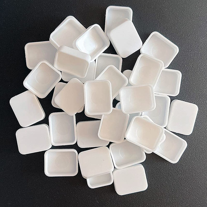 25/50/100pcs 2ml White/Transparent Empty Plastic Watercolor Half Pan Paint Grid Pans for Watercolor Acrylic Oil Gouache