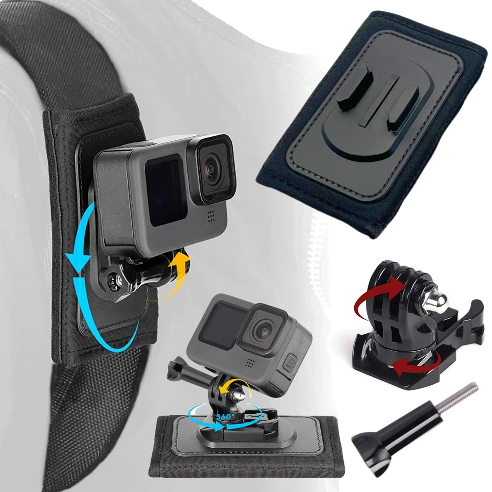 Backpack Shoulder Strap 360° Rotate Buckle Quick Release Mount for Hero 10 9 8 7 6 5 Action 2 Action Camera Accessory