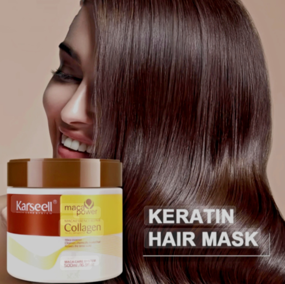 Original Karseell Collagen Hair Treatment Deep Repair Conditioning Argan Oil Collagen Hair Mask Essence for Dry Damaged Hair All Hair Types 500MI