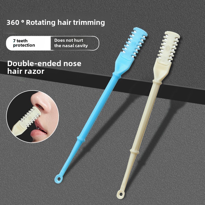1/4/5/10/20pcs Dual-Head Nose Hair Scissors Ear Pick Women Men 360 Rotating Manual Safe Nose Hair Trimmer Portable Grooming Kit