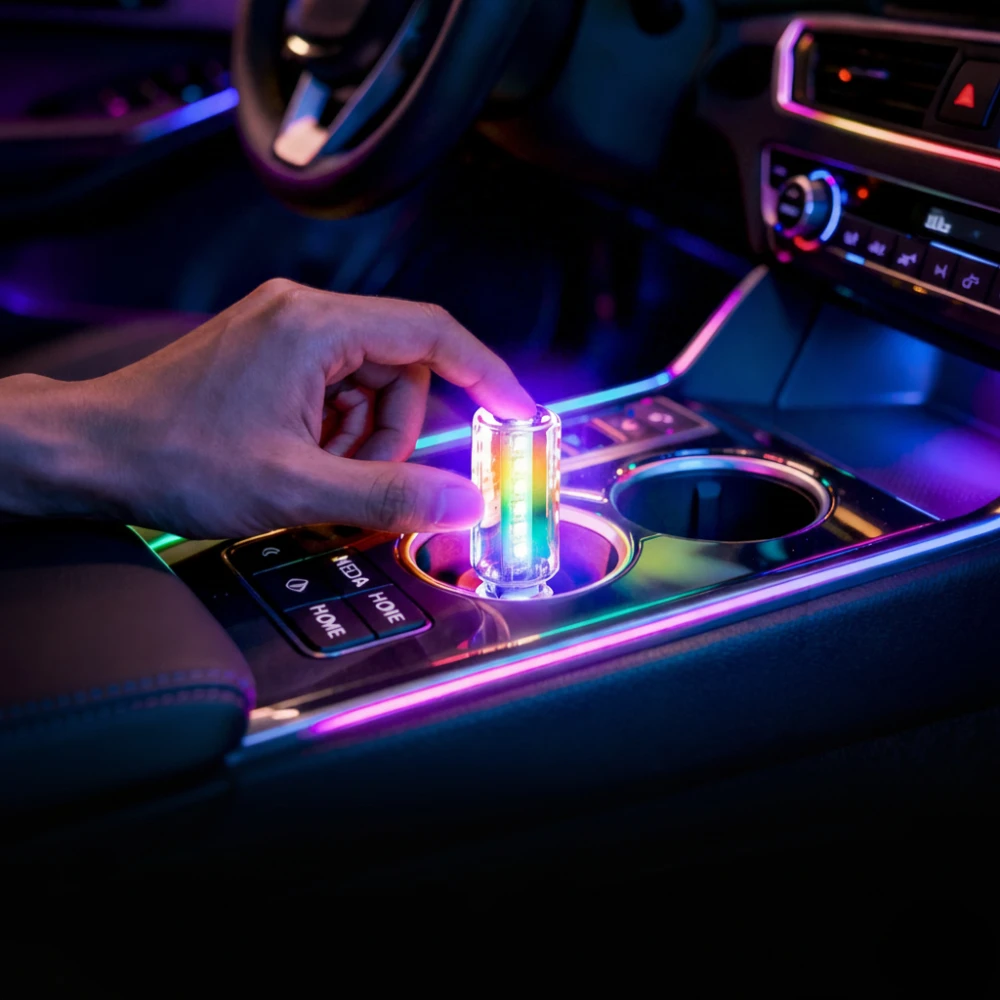RGB LED Ambient Light 13 Modes Plug and Play USB Car Interior Accessories Decor Idea Touch Switch Multicolor Accent Lamp