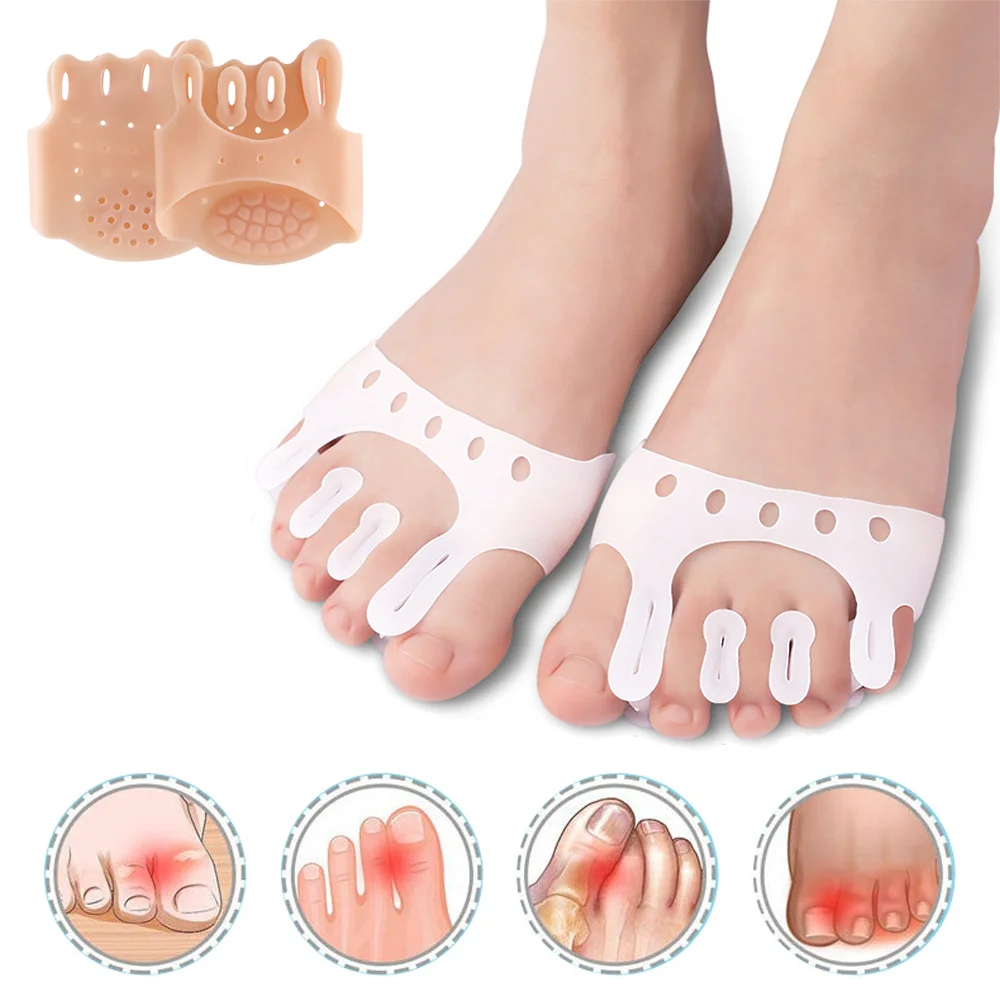 1pair Gel Silicone Bunion Toe Separators Forefoot Pads Orthopedic Braces Orthotic Hallux Valgus Spacers