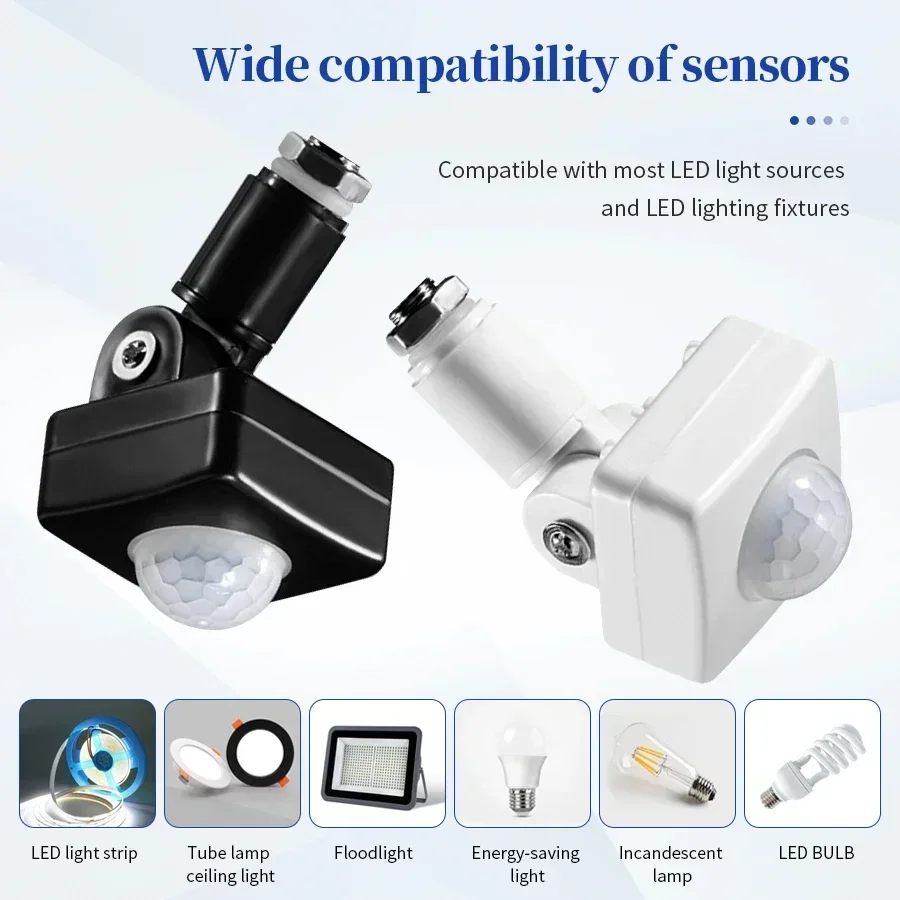 Automatic PIR Infrared Detector LED Motion Sensor 180 Degree Rotating Outdoor Timer Light Switch For Stairs Corridor AC220V 110V