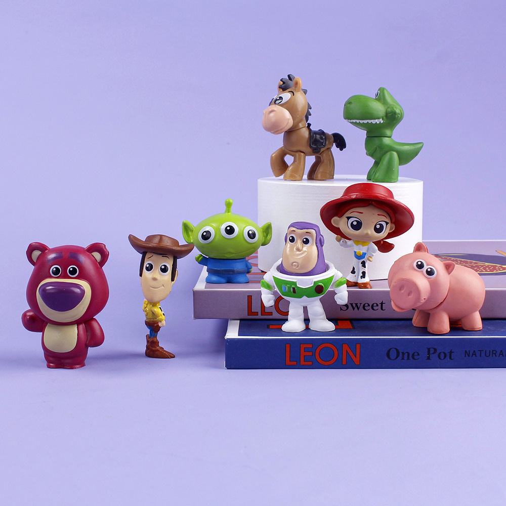 8pcs / Set Toy Story Action Figure Anime Cartoon Model Doll Car Decoration Cake Accessories Anime Figure Toy Children's