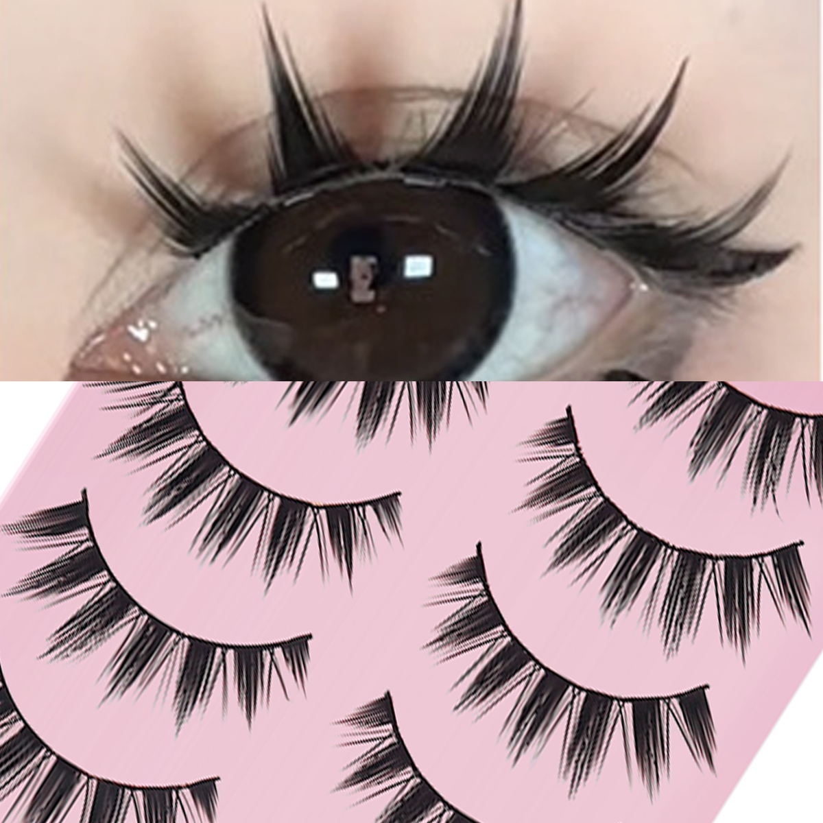 5 Pairs Manga False Eyelashes Soft Natural Long Wispy Strip Lashes For Anime Cosplay Party Makeup