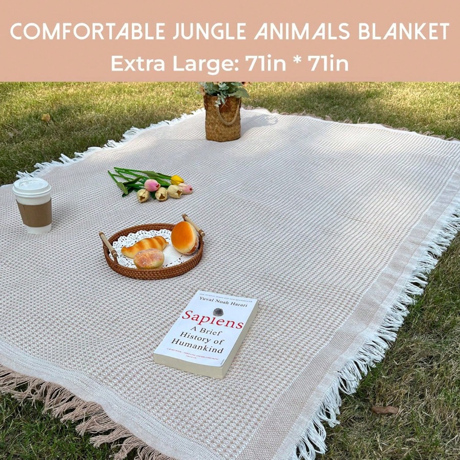 1PC Ins Style Soft Foldable Picnic Beach Blanket Outdoor Mat Essential for Spring Summer Camping Parties