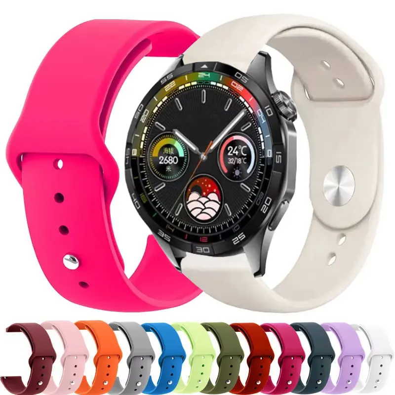 22mm Sport Silicone Strap For Huawei GT5 4 3 2 46mm Band GT2 3 5 Pro 2e Bracelet Accessories For Huawei Watch 3/4 2 3 4 Pro 46mm