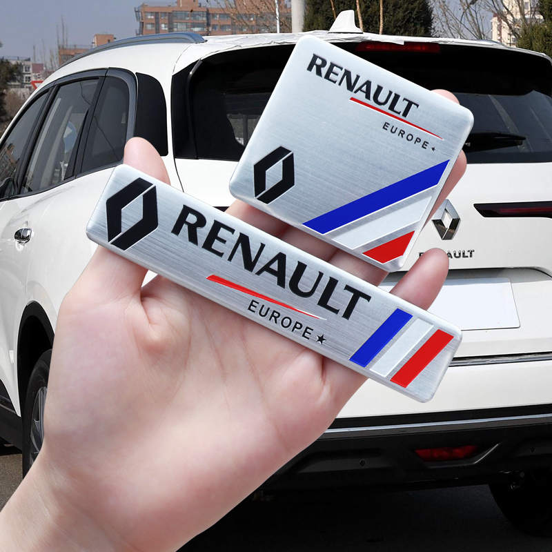 1Pcs Aluminum Alloy Car Styling Badge Sticker For Renault RS Clio Megane 2 3 4 Captur Trafic Twingo Scenic 2 Kadjar Zoe Kangoo