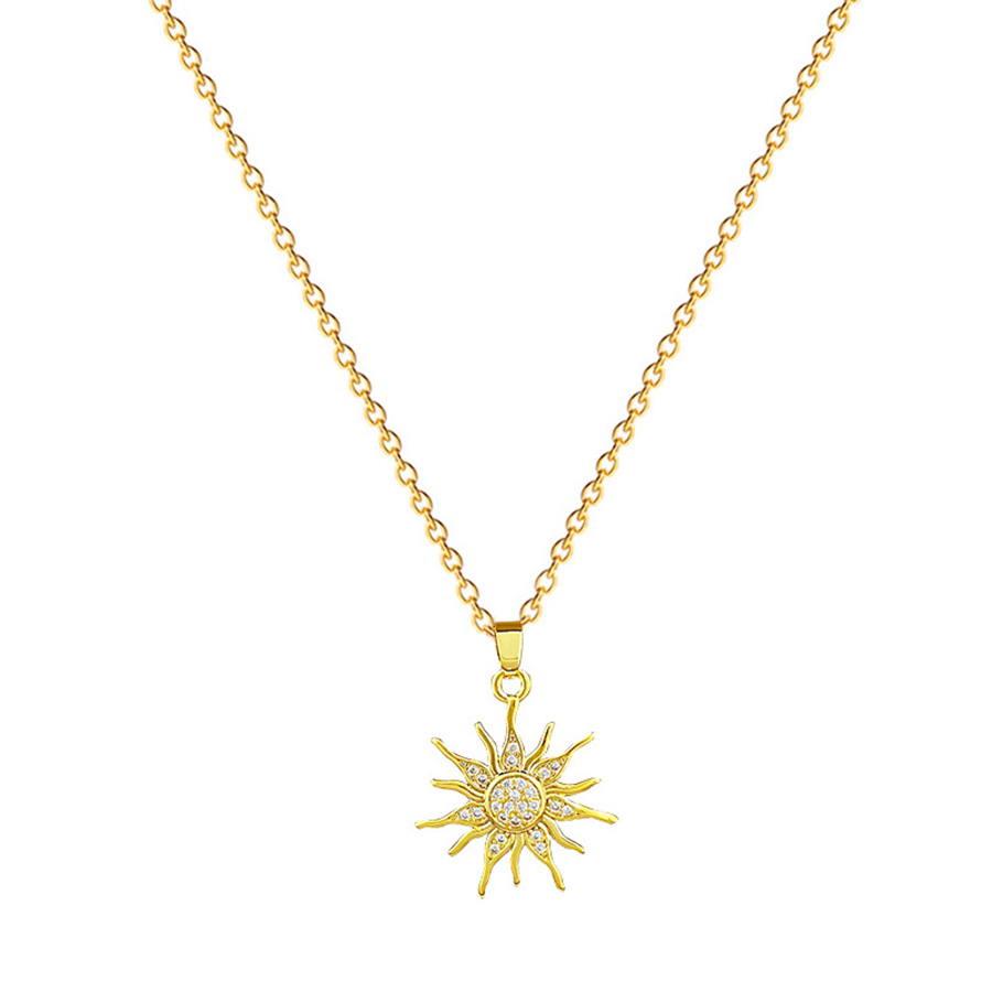 Titanium Steel Sunflower Necklace Luxury Elegant Women's Collarbone Chain Versatile Fashion Jewelry Accessory