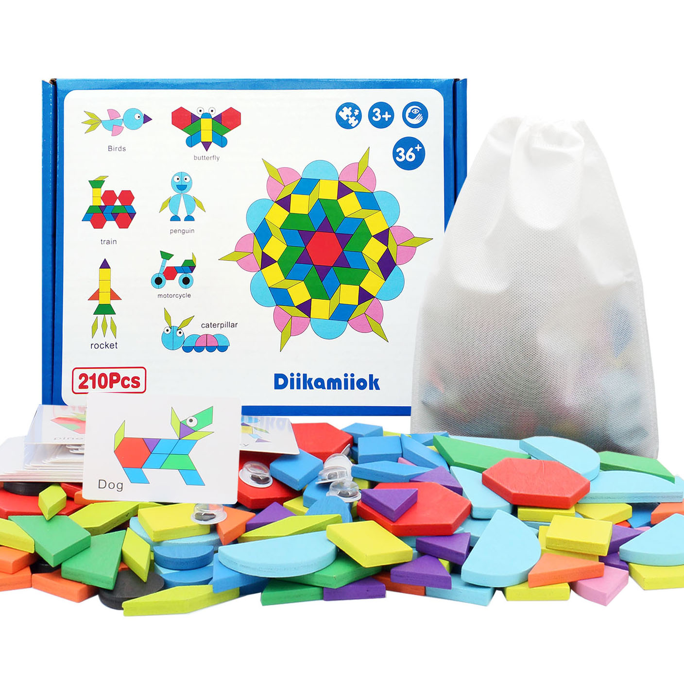 Hot Magnetic 3D Puzzle Geometric Shapes Tangram Jigsaw Board Kids Montessori Games Children Educational Wooden Toys